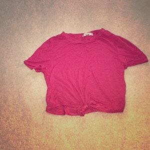 Striped and knotted shirt